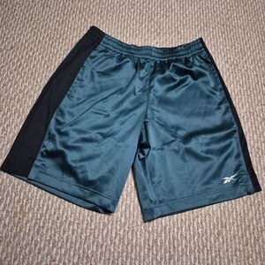 Reebok Basketball Shorts Mens Small Green Satin Sz M